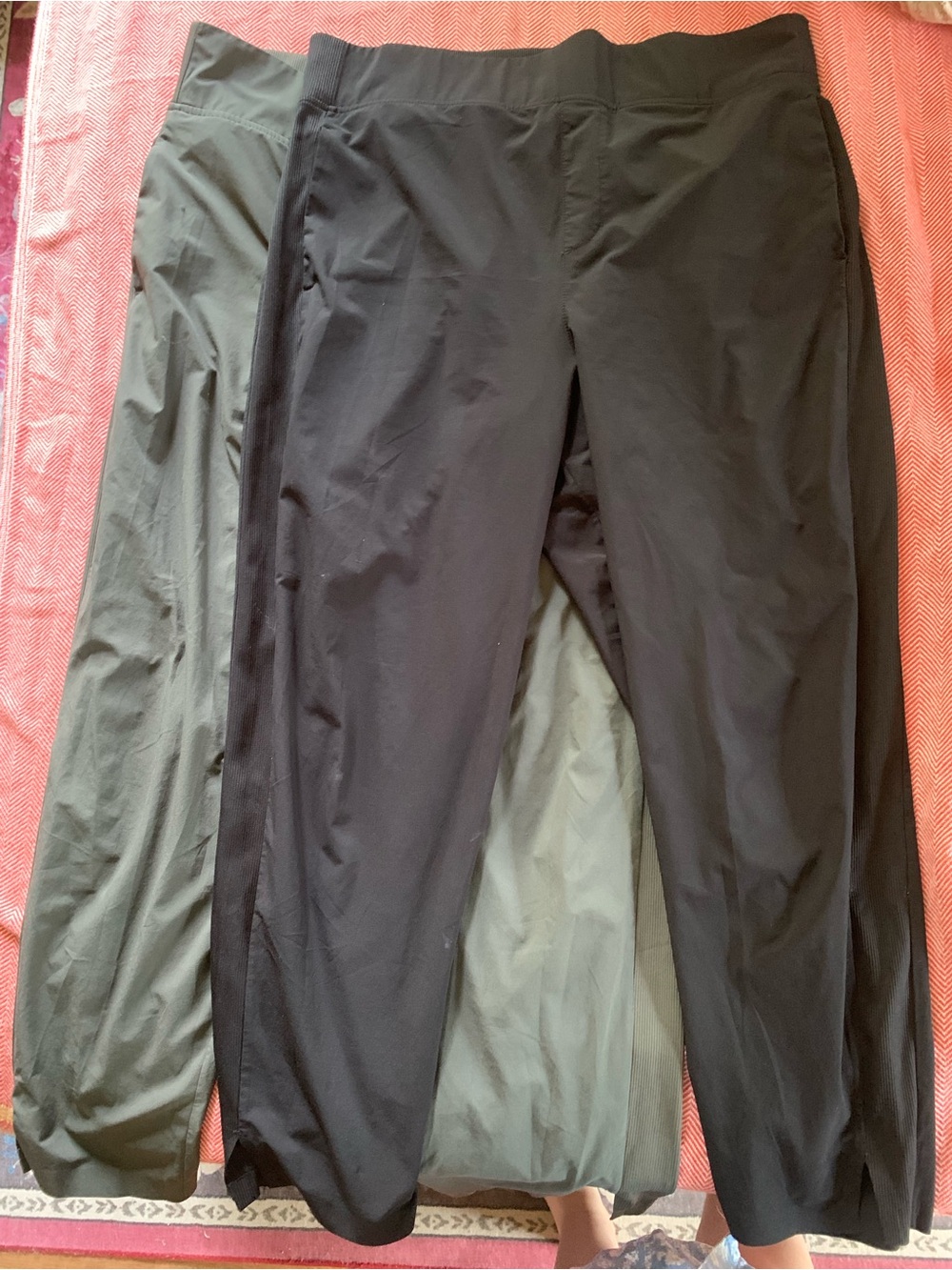 Kirkland Signature Black Track Pants with Olive Pair
